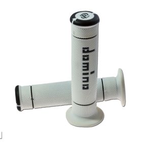 POIGNEE MOTO DOMINO A24041C4046A7-0 OFFROAD BLANC - NOIR FERME