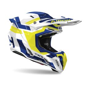 AIROH TWIST 3 DYNASTY Cross Helmet Glossy Blue/Yellow