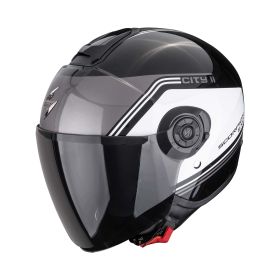 Casco jet urbano Scorpion EXO-CITY II Vita nero bianco