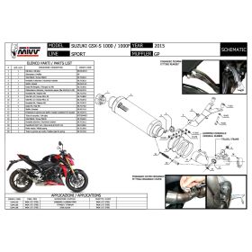 MIVV GP Black Silencieux homologué pour SUZUKI GSX-S 1000