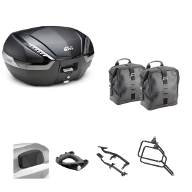 GIVI V47 TECH Topcase-Kit CORIUM Carbon/Smoke 47/16L für YAMAHA
