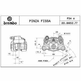BREMBO Fixed Brake Caliper 20B85277 titanium 34mm piston 84mm spacing