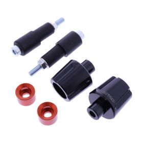 DAYTONA Black/Orange Handlebar Weights 14-19 mm