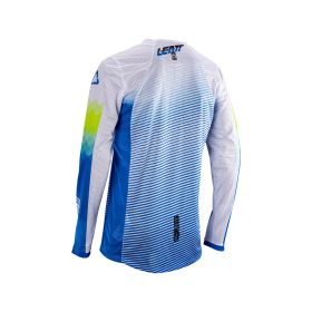 Maillot motocross LEATT Moto 4.5 X-Flow Pixel bleu blanc filet élastique