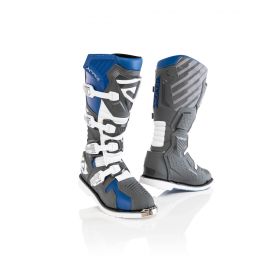 ACERBIS Motorradstiefel homologiert x-race blau/grau mit 4 Hebelverschluss und Stahlkappe