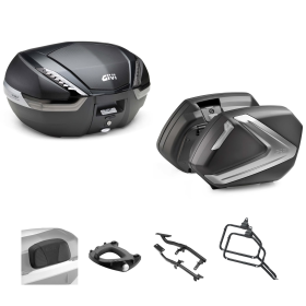 GIVI V47 TECH Top Case Kit V37 TECH Black/Smoky 47/37L for YAMAHA