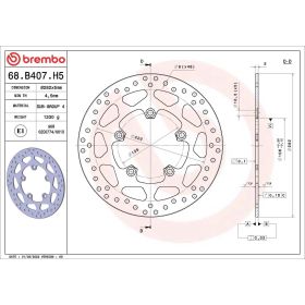 Disque de frein fixe BREMBO 68B407H5 série or D.282 épaisseur 5 mm 5 trous pour TRIUMPH