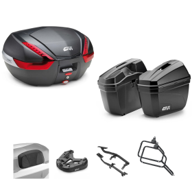 GIVI V47 Top Case Kit E22 Black/Red 47/22L for CF MOTO