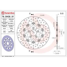 Disco freno flottante BREMBO 78B40891 D.292 spessore 5mm 5 fori per HARLEY DAVIDSON