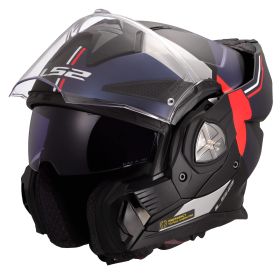 Casco Modulare Reversibile LS2 FF901 ADVANT-X Ultra Blu Opaco Rosso