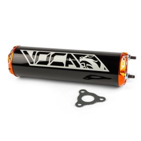 Voca Racing Alu CNC Schwarz/Orange Schalldämpfer