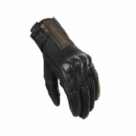 Gants de moto en cuir pour femmes REBELHORN HUNTER marron vintage
