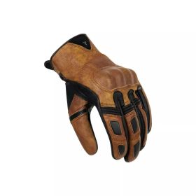 REBELHORN THUG II Men's Vintage Brown Leather Motorcycle Gloves