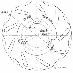 DISQUE DE FREIN POLINI D.180 pour APRILIA/DERBI/GILERA