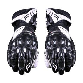 Motorcycle Gloves Racing FIVE RFX1 EVO Summer Leather Black White
