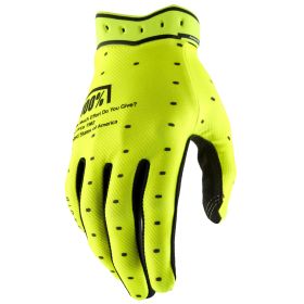 100% RIDEFIT Motocross Gloves Fluorescent Yellow