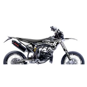 Kit de graphiques White Deco Stage6 pour Fantic Xm 50 2017-2022