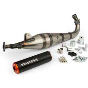 Marmitta completa STAGE 6 STREETRACE terminale arancio/nero per Peugeot 103 Sp