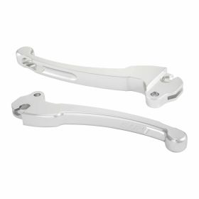 Ensemble de leviers d'embrayage/frein en aluminium anodisé argent SIP CNC 2 pièces