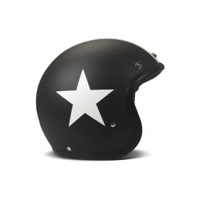 Casco Jet Cafe Racer DMD RETRO Star Nero Bianco Opaco