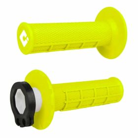 Manopole ODI GRIPS MX half waffle bloccaggio rapido giallo fluo