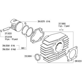 POLINI Thermal Group D.46 Hub 39,6 70cc Gusseisenzylinder