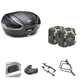 GIVI V47 TECH Top Case Kit CANYON Carbon/Smoked 47/30L für TRIUMPH TIGER