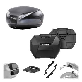 SHAD Complete kit SH48 grey and SH38X carbon for SUZUKI SV650 / SV650X