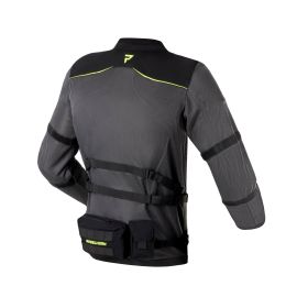 REBELHORN BRUTALE Men's Motorcycle Jacket Dark Gray/Black/Fluorescent Yellow