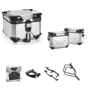 GIVI EVO SMART anodisierte graue Gepäckkoffer-Kit 42/37-33L für BMW R GS ADVENTURE