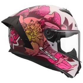 Integralhelm LS2 FF820 RAPID III POPPIES II weiss rosa
