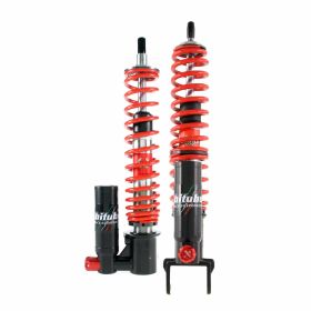 Kit ammortizzatore regolabile lunghezza 245/335 mm 12 stufe corpi neri e molla rossa