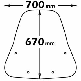 ISOTTA Mittelwindschild 670x700mm mit enthaltenen Befestigungen für SYM