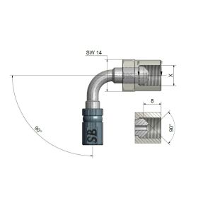 STAHLFLEX brake hose fitting with movable internal thread inox TYP639 3/8-24 UNF