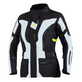 Veste de moto femme REBELHORN HARDY II Gris/Noir/Jaune Fluo