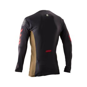 Maglia tencica MTB LEATT Gravity 5.0 marrone race vestibilità slim 3D UPF 50