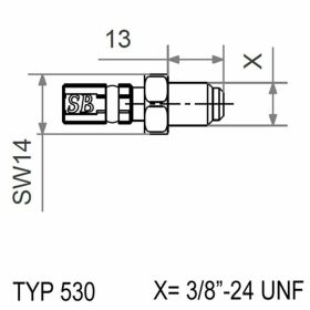Raccordo tubo freno MATTHIES filettatura esterna fissa argento TYP530 3/8-24 UNF