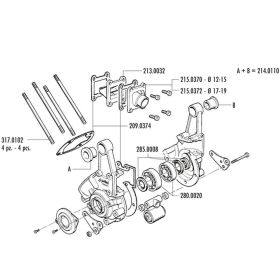 Carter motore POLINI con supporto motore e pacco lamellare Peugeot Spx