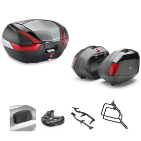 GIVI Top Case Kit V47 V35 Black Red 47/35L for SUZUKI DL V STROM