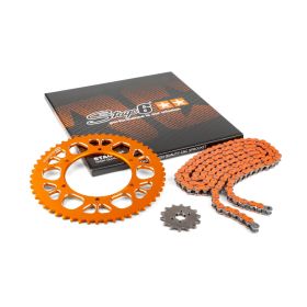 Stage 6 Kettenkit 13x53 420 CNC Aluminium Orange für Aprilia SX 50
