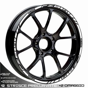 RIM WHEEL STICKERS DECALS SPORT LINE WHITE FOR FZ8 FAZER 8 800 NAKED