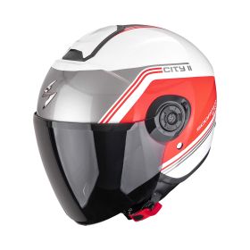 Casco jet urbano Scorpion EXO-CITY II Vita bianco rosso