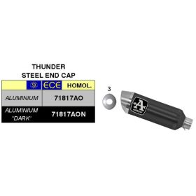ARROW Thunder Slip-On Auspuff Aluminium Dunkel und Sammler für Yamaha MT-07 700 2014-2020