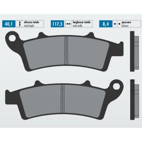 POLINI brake pads pair sintered compound 40.1x117.5x8.4 mm