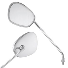 Specchietto manubrio sinistro PREMIUM QUALITAT M8 cromato 110x85mm