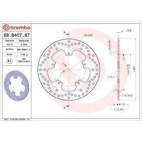BREMBO Festbremscheibe 68B407B7 Gold-Serie Edelstahl D.260 Dicke 5mm 5 Löcher