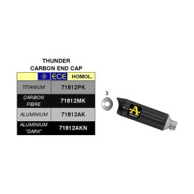 ARROW Thunder Schalldämpfer dunkles alu Vergaser-Endkappe Sammler YAMAHA Tracer 900 GT