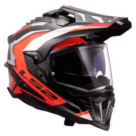Casco Enduro Dual Road LS2 MX701 EXPLORER CARBON Frontier II Arancio Lucido