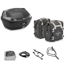 Kit GIVI bauletto BLADE TECH borsa CANYON nero fumè 47/35L per APRILIA