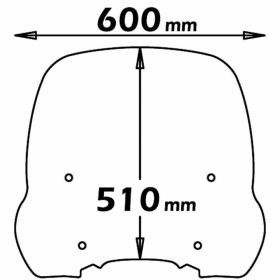 ISOTTA hohe Windschutzscheibe austauschbar 510x600mm für HONDA sh